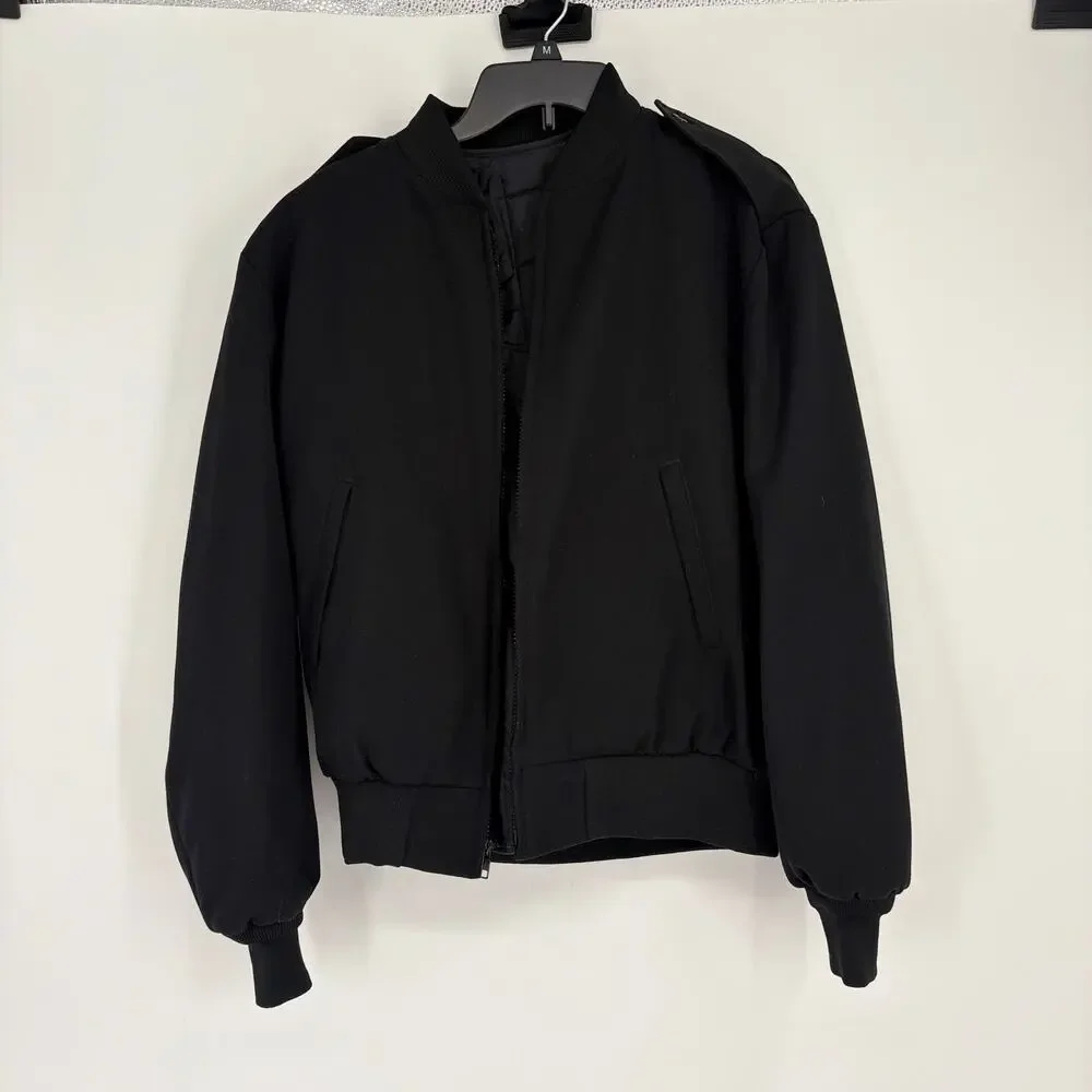 Military‎ Enlisted Windbreaker Jacket Mens 42S Black Wool Removable Liner Sidran